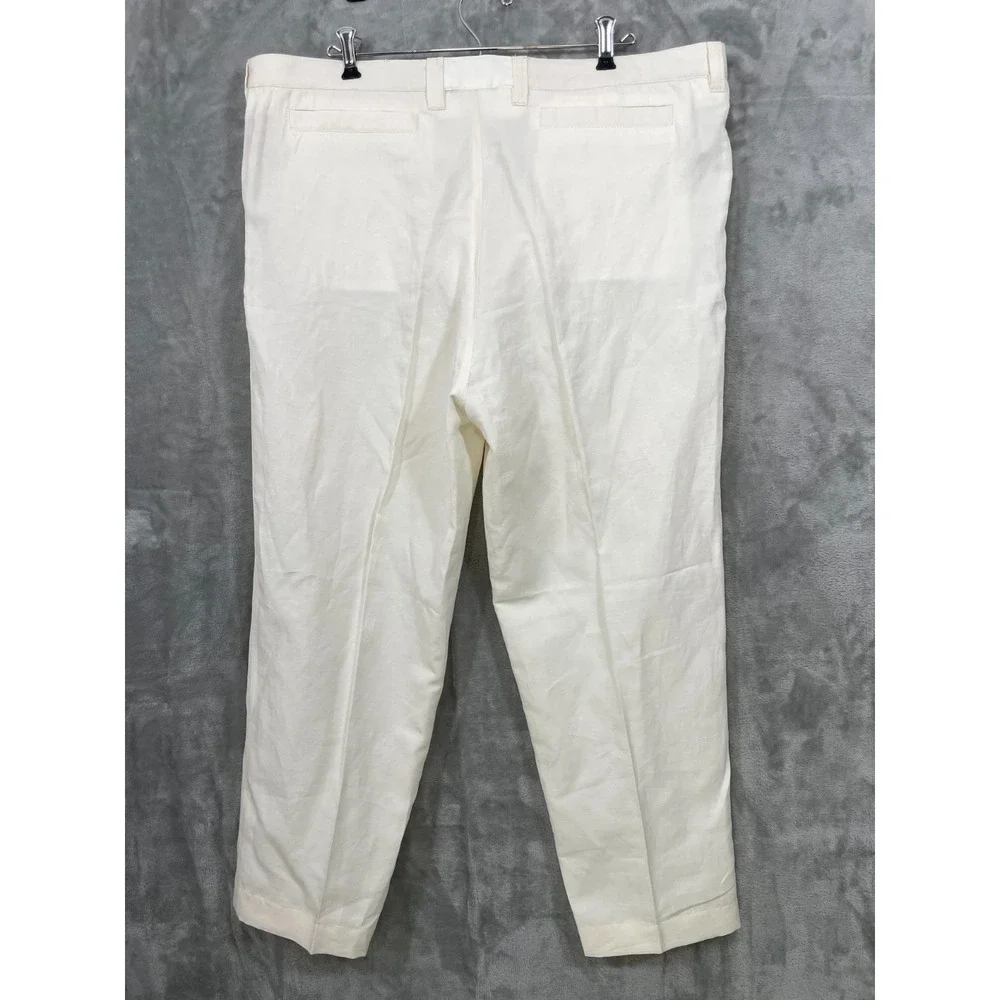 Brunello Cucinelli Men's Size 52 White Linen/ Cotton Pants Italy  Altered 40x25!